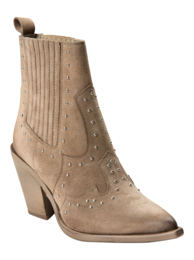 Suede Ankle Boot With Studs