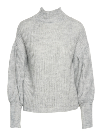 Sweater Gray Standing Collar