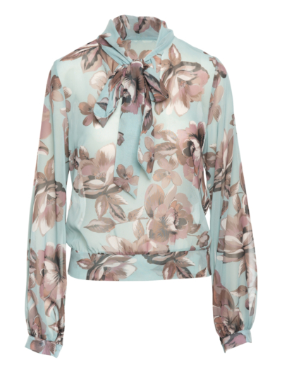 Blouse with Bow x Print