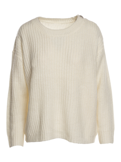 Sweater Knit Rhinestone Buttons