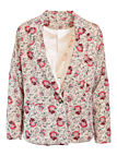 Blazer With Button And Flowers